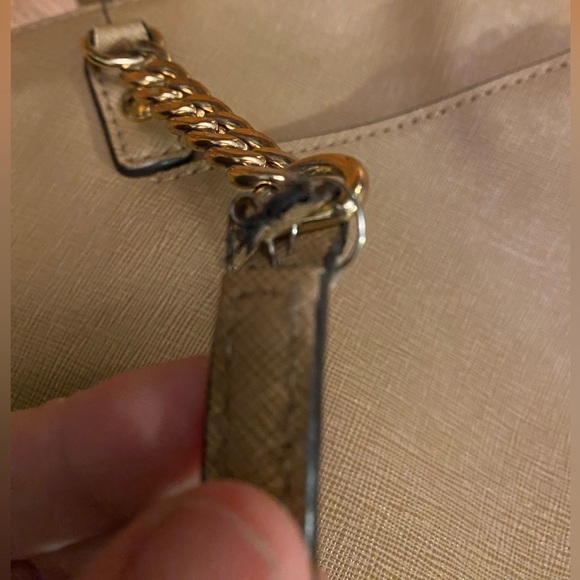 Michael Kors Camel Gold Chained Strap Shoulder Tote